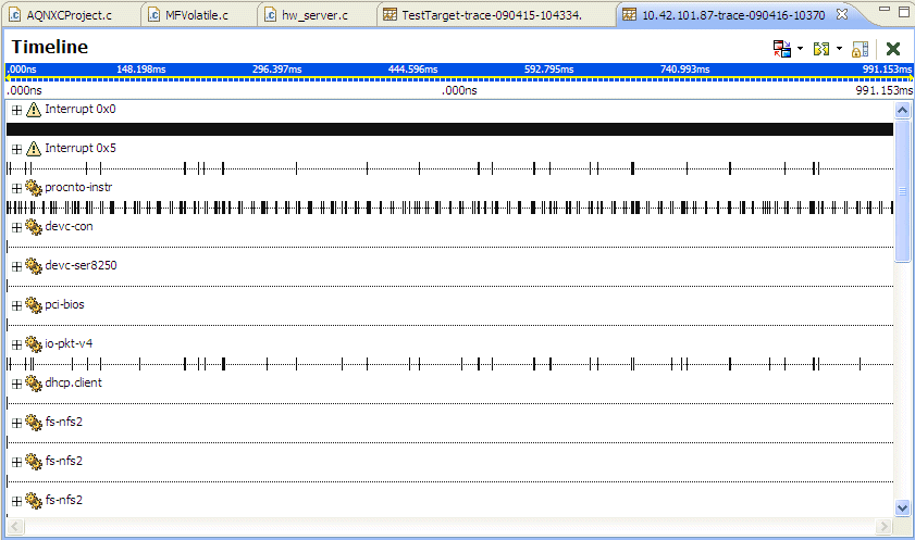 System Profiler Timeline view