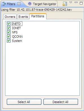 Partition filtering