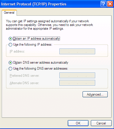 Internet Protocol (TCP/IP) Properties dialog